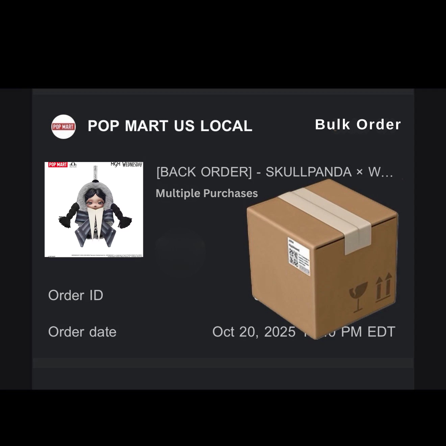 SKULLPANDA × Wednesday Plush(Both Uniform Versions)